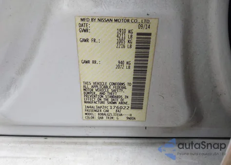 2015 Nissan Altima 2.5 S from USA, damaged, VIN 1N4AL3AP2FC176022